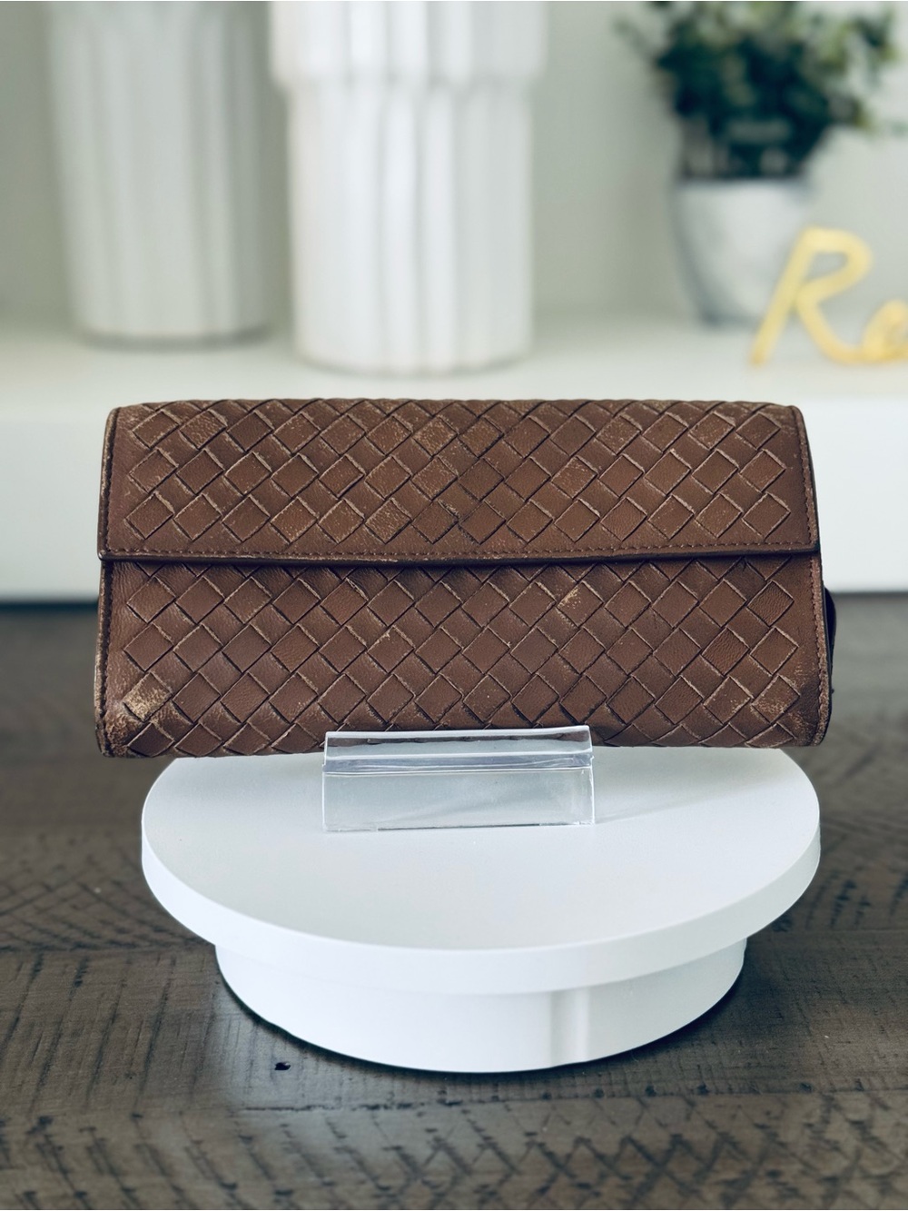 Bottega Veneta Intrecciato Woven Leather Continental Wallet – Brown